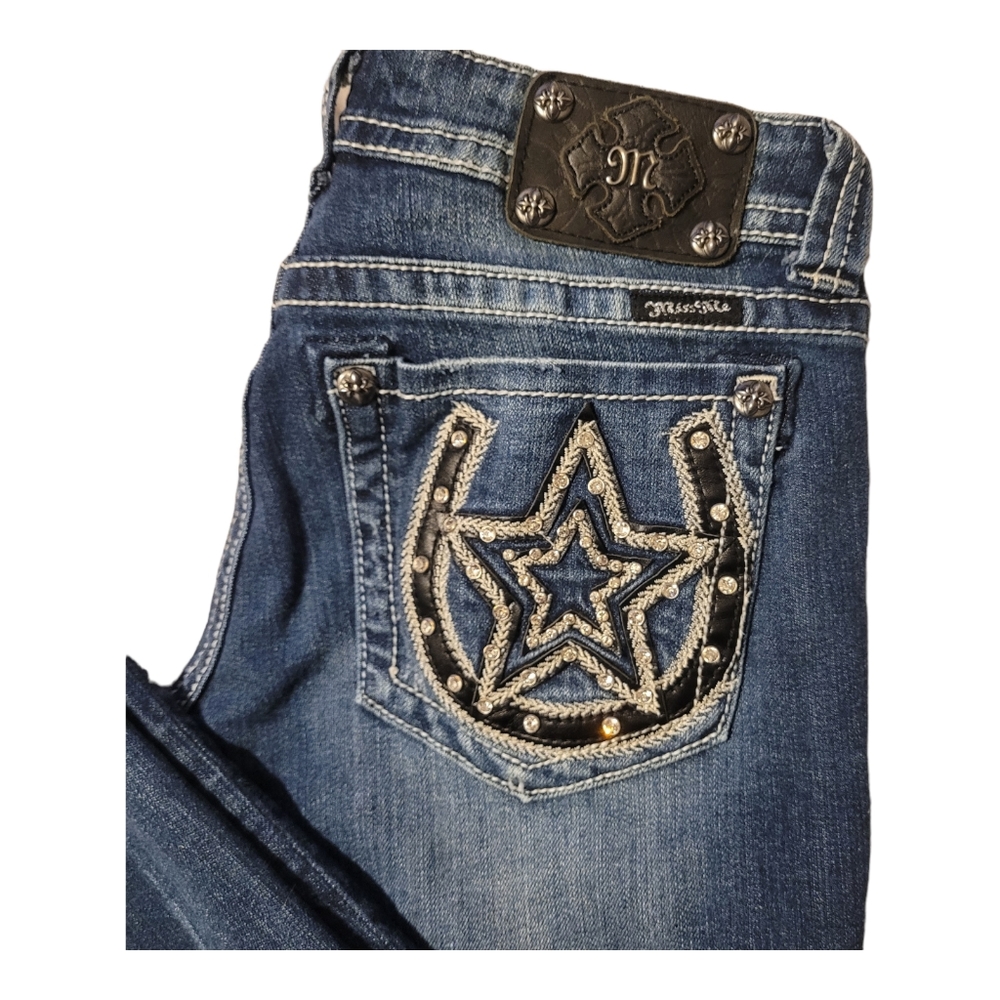 Miss Me Jeans Women's Size 30 (31x31)* Bootcut Faded Embroidered Denim